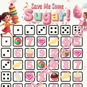 Candy Savings Game, Bingo Savings, Pastel Cute Savings Game, Roll and Save, Budget