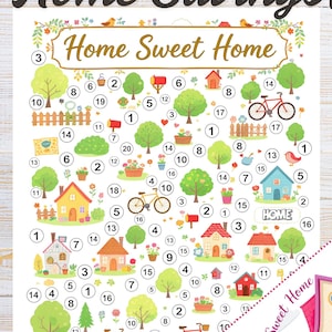 Home Sweet Home Savings Challenge 8,5 x 11, långsiktiga husavvecklingsfonder