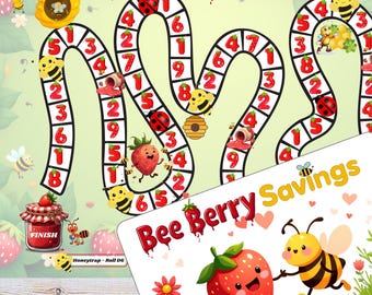Strawberry Bee Savings Challenge: Printable Board Game (PDF)