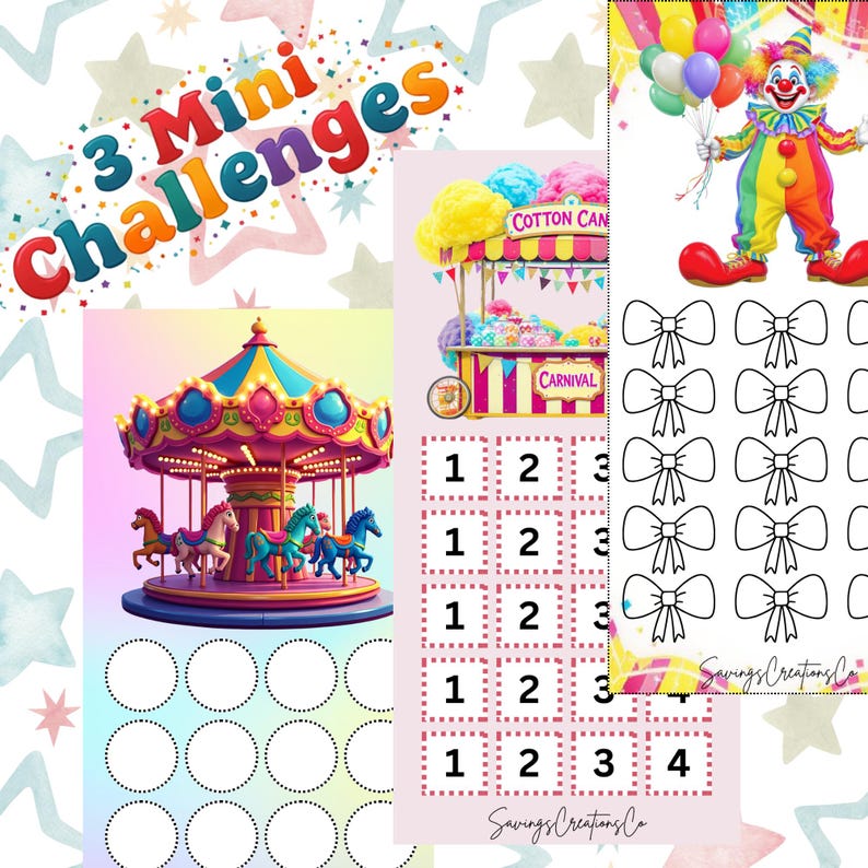 Carnival Savings Challenge Bundle: Scratch-off & Roll Save Games ...