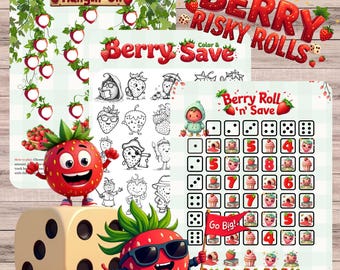 Strawberry Dice Savings Challenge, Bindo, Color & Save, Roll and Save - Berry Risky Rolls