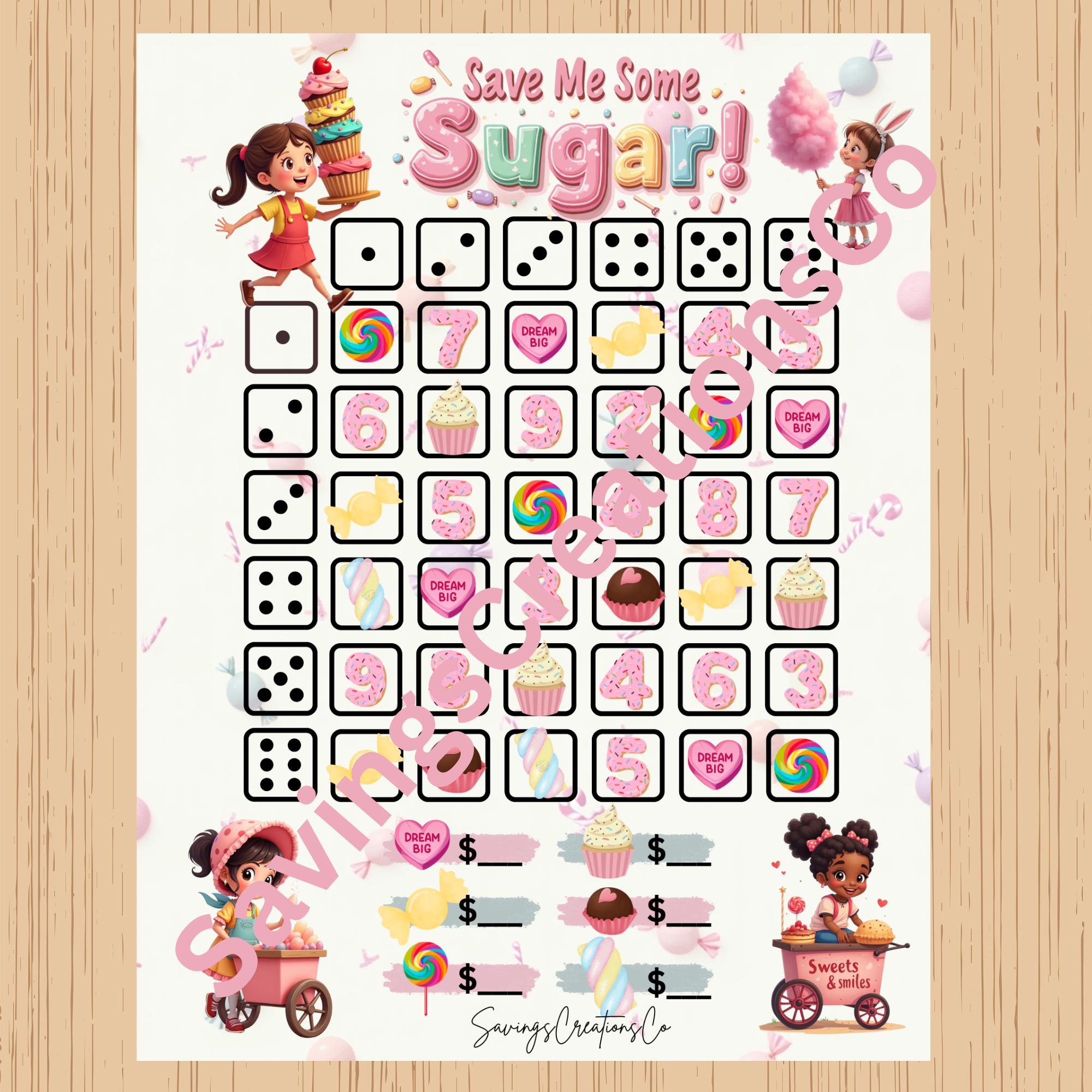 Candy Savings Game: Roll and Save Bingo (Digital Download)