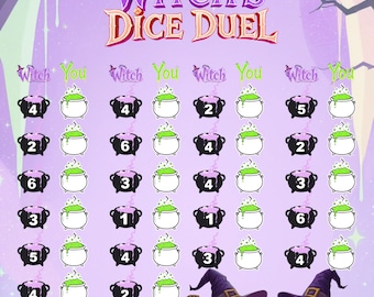 Halloween Witch Dice Duel Savings Challenge Game