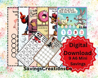 A6 Mini Savings Challenges Bundle: Fun Budgeting (PDF Files)