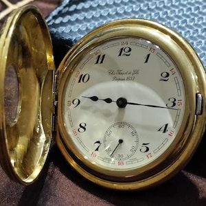 Vintage Chs. Tissot & Fils Pocket Watch – Gold Tone Swiss Timepiece – 1950s Collectible