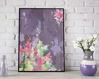 Seven Perfumes Abstract Digital Print / Printable Wall Art / Digital Download Art / Colorful Violet Purple Decor Art Print / Wall Art