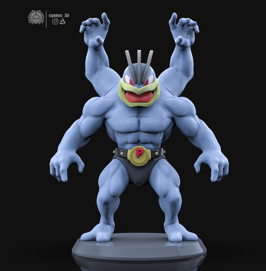 アメリカ購入品 表面はほぼ無傷 Machamp Machamp Figurine | Fully Colored and Multiple Sizes | Made in USA