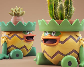 Maceta para suculentas Ludicolo – Pintada o sin pintar – Maceta inspirada en Pokémon de 6 pulgadas / 11 pulgadas