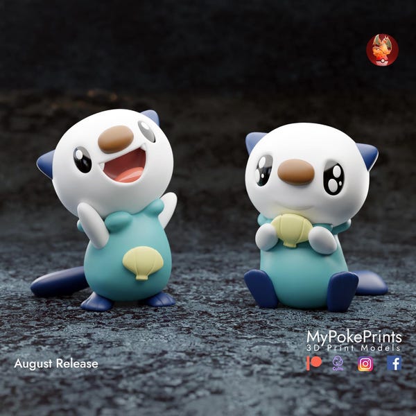 Oshawott Figurine | Fully Colored and Multiple Sizes | Made In USA