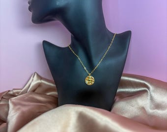 Gold Evil Eye Pendant With Sun Moon and Stars PaperClip Chain Necklace Gift For Girlfriend Wife Friend Sister Daughter Mother