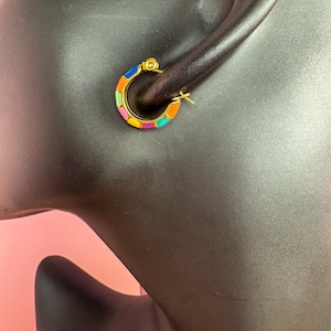 Gold Rainbow Geometric Rainbow Hoop Earrings Gift for Those You Love Girlfriend Wife Friend Family Sister Mother Daughter