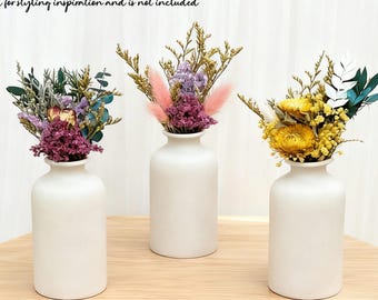 Christmas Dried Flower Bouquet with Custom Card, Mini Holiday Gift, Small Handmade Dried Flowers Present