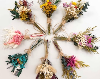 Mini Dried Flower Bouquet, Bridesmaid Proposal Gift Box, Boho Home Decor, Birthday Mum Card, Thank You Card, will you be my valentine