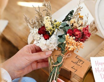 Mini Dried Flower Bouquet with Custom Card, Keepsake Gift, Birthday, Thank You,Mother’s Day Gift, Boho Home Decor
