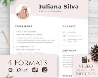 Plantilla de currículum ATS 2026 para Word, Google Docs, Canva, Apple Pages, CV profesional y moderno.