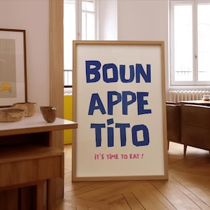 Minimalist Kitchen Art Print – Bon Appetito Food Poster (Digital Download)