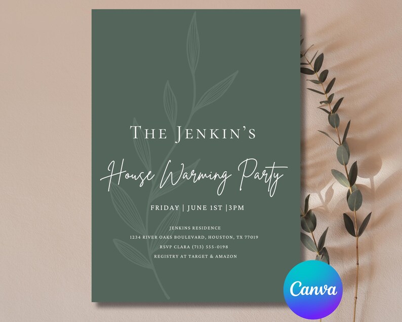 Editable House Warming Invitation House Warming Party Modern Minimalist ...