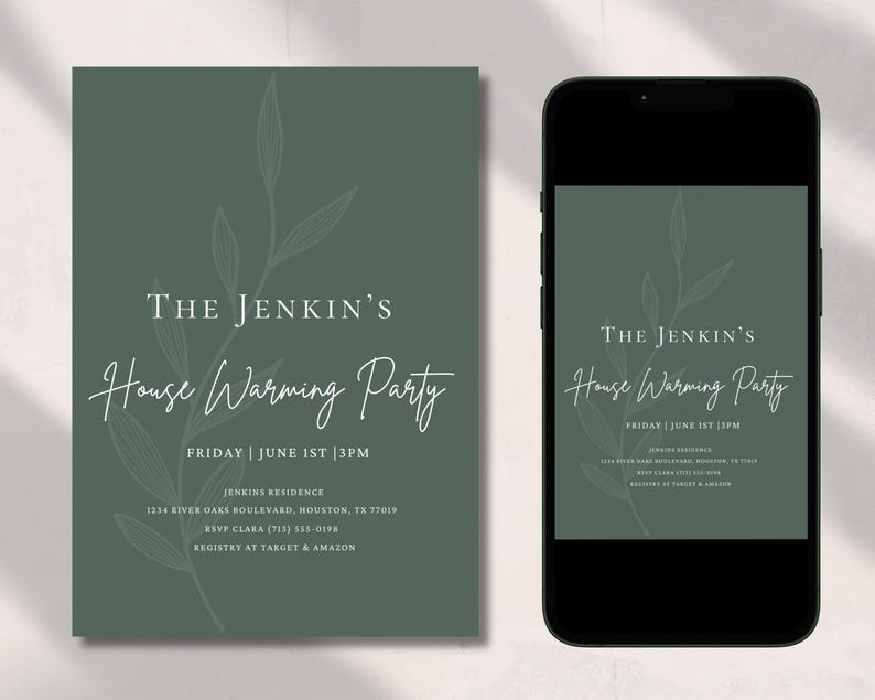 Editable House Warming Invitation House Warming Party Modern Minimalist ...