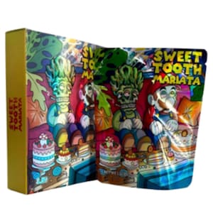 BAG WITH BOX 3.5g Spot Uv soft touch premium quality different designs. Ziplock bags