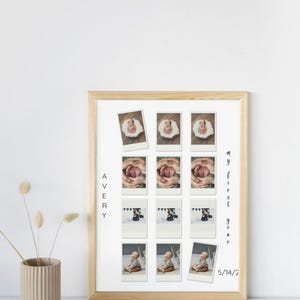 Editable Birthday Milestone Sign, Baby&#39;s Milestone, Milestone First Birthday Sign, My First Year, Printable First Birthday Collage Sign