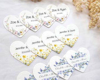 Custom Seed Paper Heart, Plantable Wedding Cards, Heart-shaped Commemorative Cards, Made From Renewable Fibers, Bulk Purchase