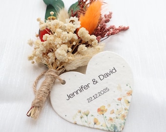 Custom Seed Paper Heart, Plantable Wedding Cards, Heart-shaped Commemorative Cards, Made From Renewable Fibers, Bulk Purchase