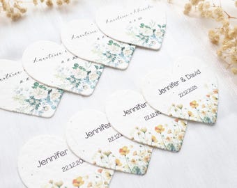 Custom Seed Paper Heart, Plantable Wedding Cards, Heart-shaped Commemorative Cards, Made From Renewable Fibers, Bulk Purchase