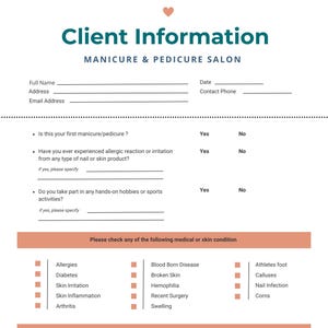 Printable Intake Form for Health Professionals