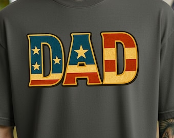 Retro American Dad Shirt, Patriotic Father's Day Gift, American Flag Dad Tee,Vintage 4th of July Dad Outfit, Mens USA Flag,Gift for Hero Dad