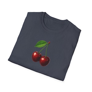 Cherry T-Shirt Minimalist Cute Aesthetic Tee, Red Cherry Graphic Tee, Cherry Lover Gift, Summer Coquette Top, Fruit Lover Gift for Women image 17