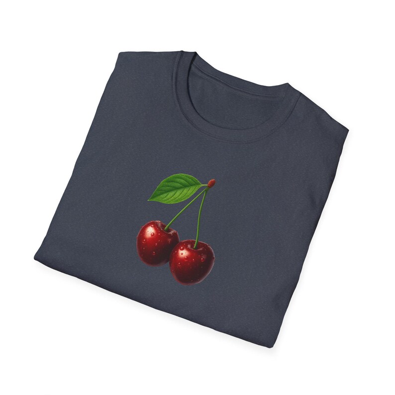 Cherry T-Shirt Minimalist Cute Aesthetic Tee, Red Cherry Graphic Tee, Cherry Lover Gift, Summer Coquette Top, Fruit Lover Gift for Women image 17