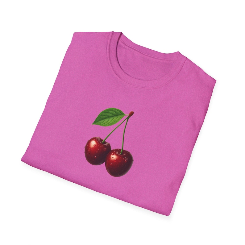 Cherry T-Shirt Minimalist Cute Aesthetic Tee, Red Cherry Graphic Tee, Cherry Lover Gift, Summer Coquette Top, Fruit Lover Gift for Women image 18