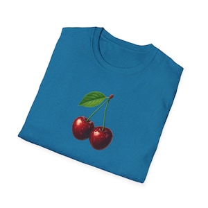 Cherry T-Shirt Minimalist Cute Aesthetic Tee, Red Cherry Graphic Tee, Cherry Lover Gift, Summer Coquette Top, Fruit Lover Gift for Women image 14