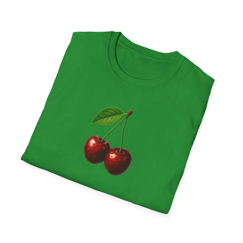 Cherry T-Shirt Minimalist Cute Aesthetic Tee, Red Cherry Graphic Tee, Cherry Lover Gift, Summer Coquette Top, Fruit Lover Gift for Women image 16