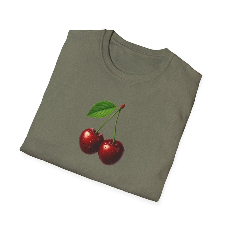 Cherry T-Shirt Minimalist Cute Aesthetic Tee, Red Cherry Graphic Tee, Cherry Lover Gift, Summer Coquette Top, Fruit Lover Gift for Women image 9