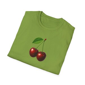 Cherry T-Shirt Minimalist Cute Aesthetic Tee, Red Cherry Graphic Tee, Cherry Lover Gift, Summer Coquette Top, Fruit Lover Gift for Women image 10