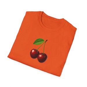 Cherry T-Shirt Minimalist Cute Aesthetic Tee, Red Cherry Graphic Tee, Cherry Lover Gift, Summer Coquette Top, Fruit Lover Gift for Women image 8