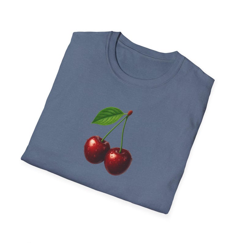 Cherry T-Shirt Minimalist Cute Aesthetic Tee, Red Cherry Graphic Tee, Cherry Lover Gift, Summer Coquette Top, Fruit Lover Gift for Women image 15