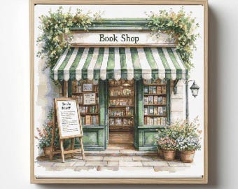 Summer Bookstore Cross Stitch Pattern: Books and Stitches (PDF)
