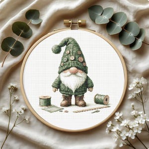 Sewing Gnome Cross Stitch Pattern: Dreamy stitches and patterns (PDF)