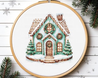 Cross stitch pattern «Gingerbread house»: Winter fairy tale (PDF Download)