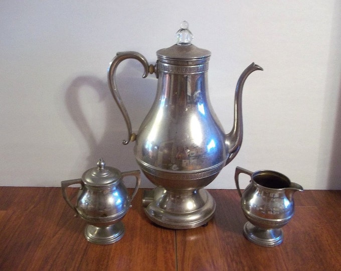 Antique Percolator Set Silver Finish Westinghouse 1923 Coffee Pot