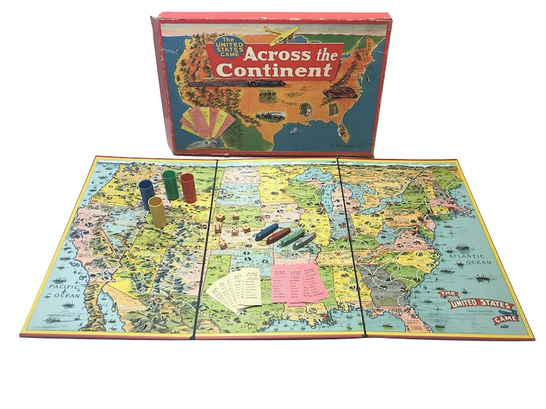 Vintage 1952 The United States Board Game Across The Etsy