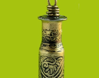 BIG Pet Ashes Container, Funerary Urn, Stash Vial, Secret Pendant, Memory or Keepsake Necklace from LARGE #30-06 Etched Brass Shell Casing