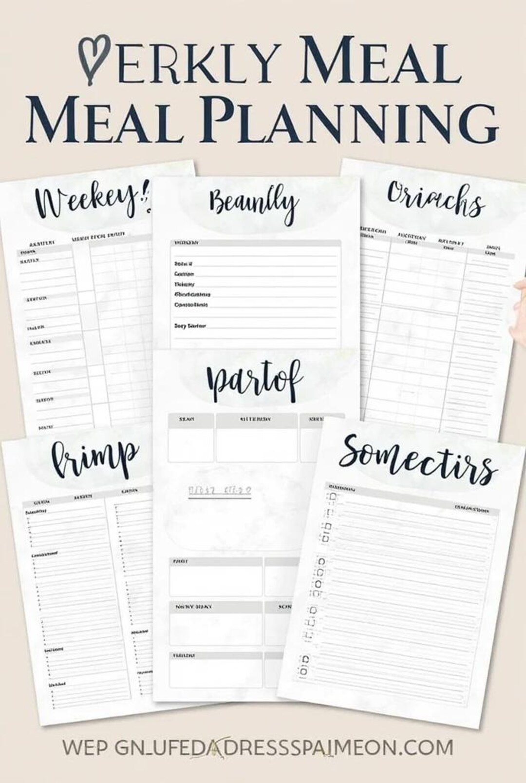 Customizable Digital Weekly Meal Planner Printable, - Etsy