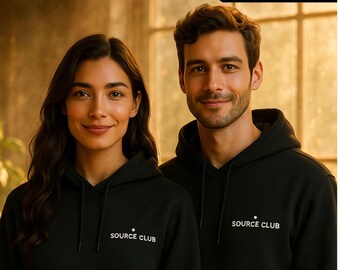 Source Club Logo Collection | Embroidered Hoodie, Sweatshirt, T-Shirt & Cap – Spiritual Minimal Streetwear | Unisex | Conscious Gift Idea