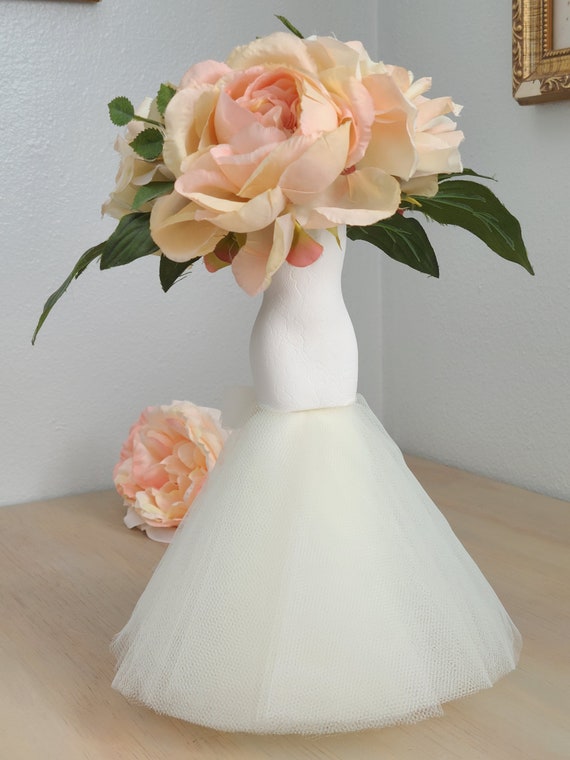 Bridal Shower Dress Centerpiece, Ivory Tulle, Cold Porcelain Roses - Etsy Bridal Shower Dress Centerpiece, Ivory Tulle, Cold Porcelain Roses - Etsy