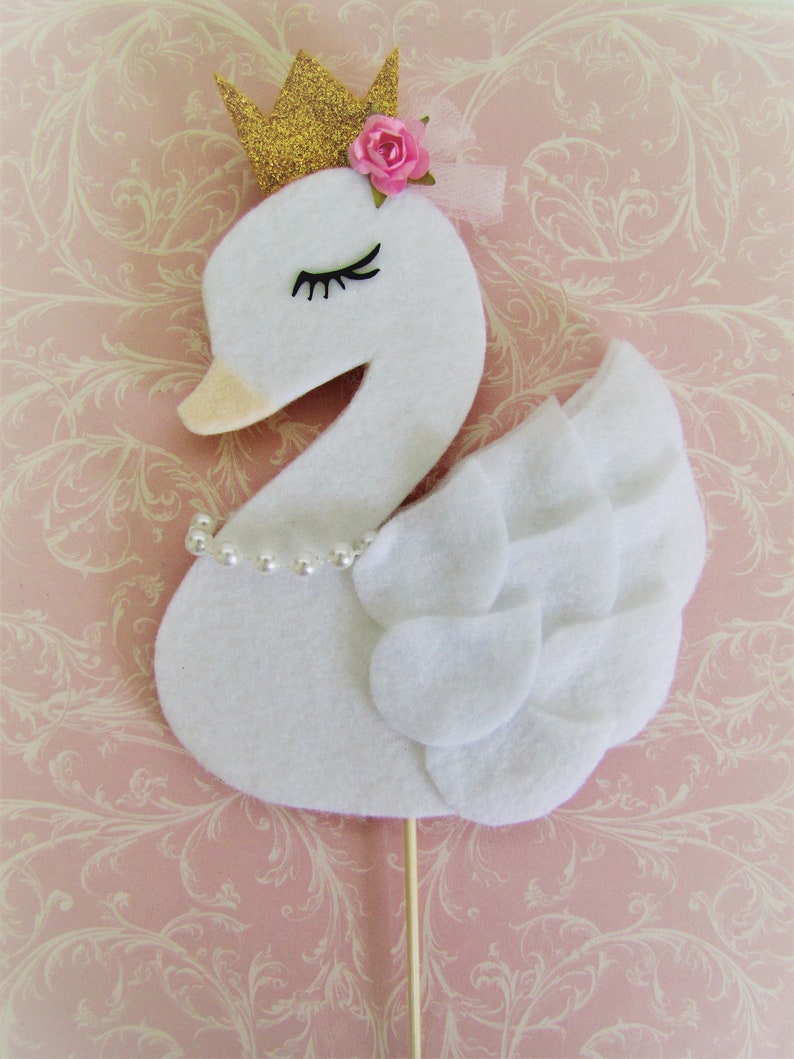 Swan Cake Topper Swan Baby Shower Swan Princess Princess Etsy