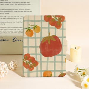 Tomato Grid Cover Kindle Case For Kindle Paperwhite 12th 7&quot;,Paperwhite 1/2/3/4,Kindle 11th 12th Gen, Kindle Colorsoft Case,For Bookish Gifts