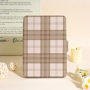 Classic Brown Grid Kindle Case For Kindle Paperwhite 12th 7&quot;, Paperwhite 1/2/3/4, Kindle 11th 12th Gen, Kindle Colorsoft Case, Bookish Gifts